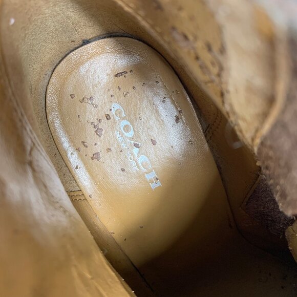 Coach Haven Studded Beige Leather Ankle Boots Heels Zipper Closure Size 7 - Picture 10 of 10